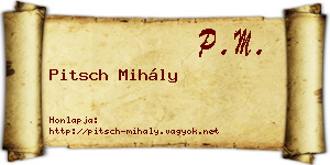 Pitsch Mihály névjegykártya
